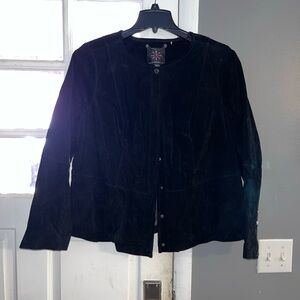 Isaac Mizrahi Classic Black Suede Jacket